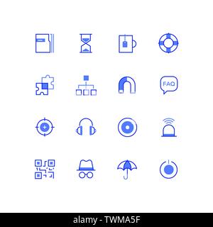 Business and safety - line design style icons set Stock Vector
