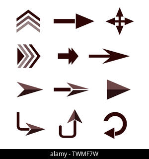 Directional arrows on a white background Isolate vector Stock Photo