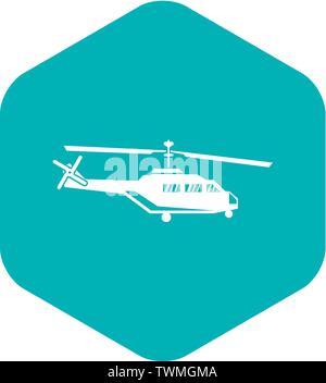 Military helicopter icon, simple style Stock Vector