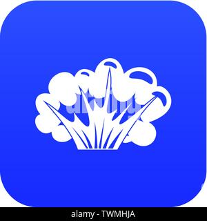 High powered explosion icon digital blue Stock Vector