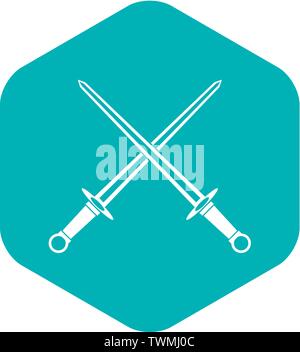 Swords icon in simple style Stock Vector