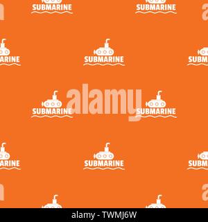 Submarine pattern vector orange Stock Vector