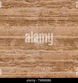 Light beige travertine texture with horisontal pattern. Seamless square background, tile ready. Stock Photo
