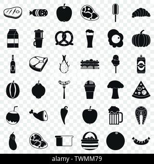 Coffee icons set, simle style Stock Vector