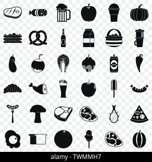 Breakfast icons set, simle style Stock Vector