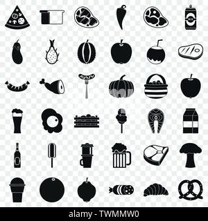 Plate icons set, simle style Stock Vector