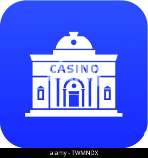 Casino building icon blue vector Stock Vector