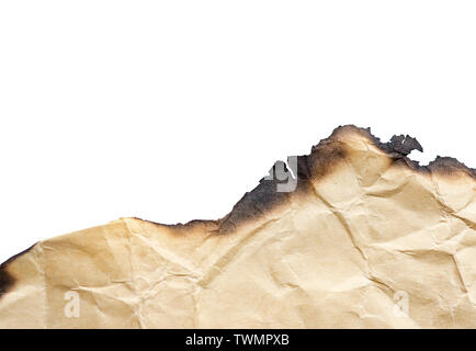 Brown vintage burned paper, isolated details, large background, texture Stock Photo
