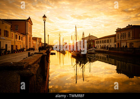 Cesenatico Museum di la Marineria on the channel Stock Photo