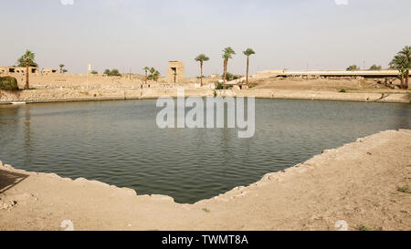 Sacred Lake in Karnak Temple, Luxor City, Egypt Stock Photo