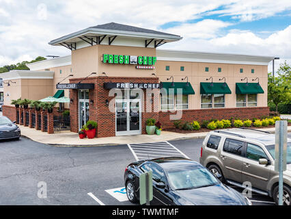 MOORESVILLE, NC, USA-JUNE 19, 2019: Fresh Chef Kitchen is a local restaurant with locations in Cornelius and Mooresville. Stock Photo