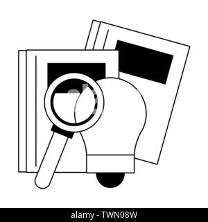 Back to school education cartoons in black and white Stock Vector