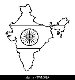 map of india icon cartoon in black and white Stock Vector Image & Art -  Alamy
