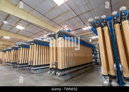 June 20, 2019 San Jose / CA / USA - Micro filtration system at Silicon Valley Advanced Water Purification Center located in South San Francisco bay ar Stock Photo