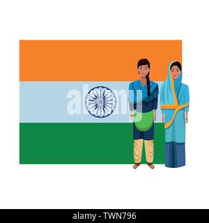 indian women avatar cartoon character Stock Vector