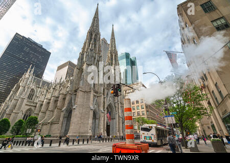 New York City/USA-May 28, 2019 St Patrick's Cathedral, Fifth Avenue Manhattan New York City Stock Photo