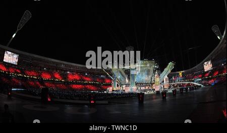 Minsk, Belarus. 21st June, 2019. General view of the stadium and stage during the show. Opening Ceremony of the 2nd european games at Minsk2019. Minsk. Belarus. 21/06/2019. Credit: Sport In Pictures/Alamy Live News Stock Photo