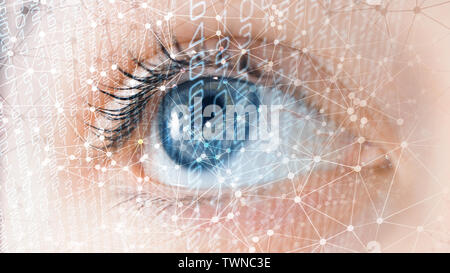 Future technology biometric identification security scan Stock Photo