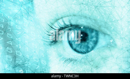 Security network interface, connected science medicine and technology Stock Photo