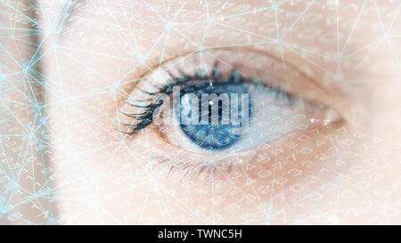 Futuristic eye scan process creative concept Stock Photo