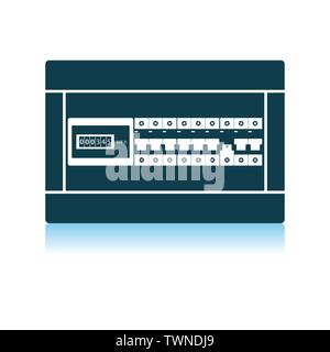 Circuit Breakers Box Icon. Shadow Reflection Design. Vector Illustration. Stock Vector