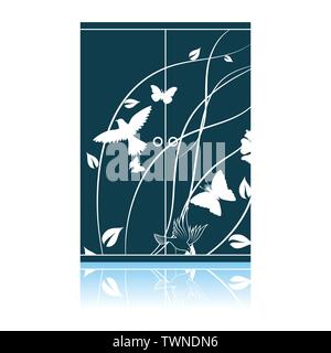 Child Wardrobe Icon. Shadow Reflection Design. Vector Illustration. Stock Vector