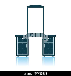Dresser With Mirror Icon. Shadow Reflection Design. Vector Illustration. Stock Vector