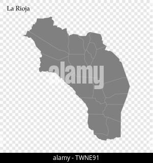 High Quality map of La Rioja is a state of Spain, with borders of the ...