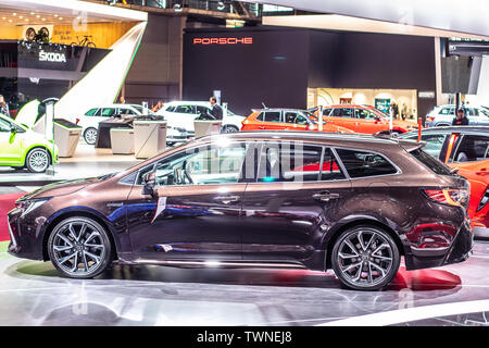 Paris, France, October 2018 Toyota Corolla Touring Sports Hybrid at Mondial  Paris Motor Show, 12th gen, E210 produced by Japanese automaker Toyota  Stock Photo - Alamy