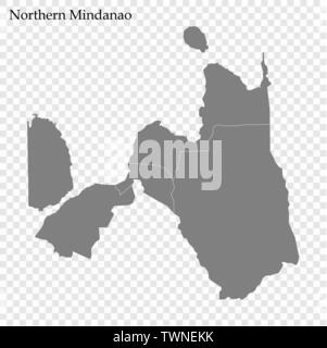 Northern Mindanao Philippines Administrative Area Or Region. Vector 