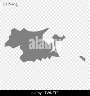 High Quality map of Da Nang City is a province of Vietnam Stock Vector