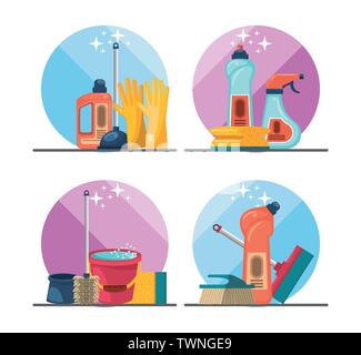 Cleaning products for home Stock Vector