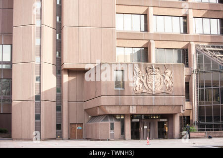 Queen Elizabeth II,Brutalist,style,design,architecture,Law Courts,Liverpool Crown Court,Liverpool,England,English,GB,UK,Britain,British Stock Photo