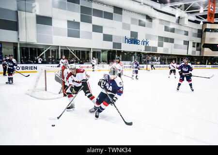 MELBOURNE, AUSTRALIA - JUNE 21: Canada Vs USA in the 2019 Ice Hockey Classic in Melbourne, Australia Stock Photo