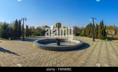 Dobroslav, Ukraine - 11.19.2018. Grieving angel Memorial dedicated to the victims of the Holodomor 1932-1933 in the Odessa region, Ukraine Stock Photo