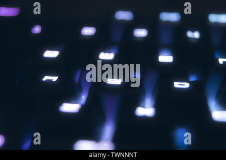 Closeup of led lit keyboard buttons Stock Photo