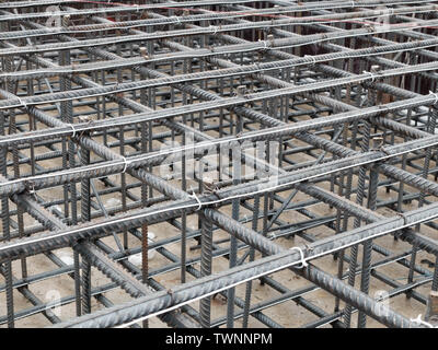 Steel grid of residential building footing reinforcement Stock Photo ...