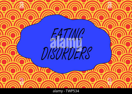 Handwriting text writing Eating Disorders. Conceptual photo any of a range of psychological abnormal food habits Abstract seamless repeat design half Stock Photo