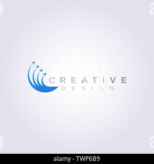 Four arrows point up Vector Illustration Design Clipart Symbol Logo Template. Stock Vector