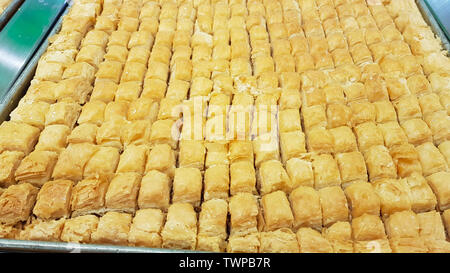 Baklava. Lebanese sweets. Lebanese cuisine. Sidon, Lebanon - June, 2019 Stock Photo