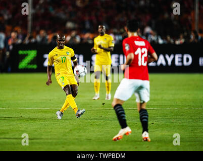 Cairo, Egypt.   21st June, 2019. Knowledge Musona of Zimbabwe during the African Cup of Nations match between Egypt and Zimbabwe at the Cairo International Stadium in  Ulrik Pedersen/CSM/Alamy Live News Stock Photo