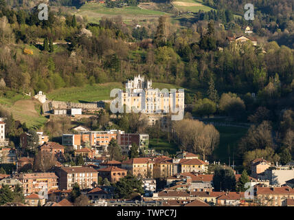 Aerial view of the Villa della Regina (Villa of the queen) with the park, photographed from the Mole Antonelliana, UNESCO world heritage site in Turin Stock Photo