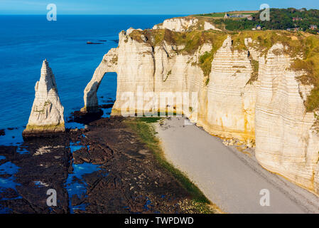 Cliffs of Etretat Normandy France Stock Photo