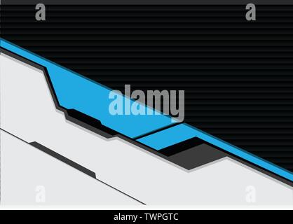 Abstract blue white cyber futuristic with dark shutter pattern design modern technology background vector illustration. Stock Vector