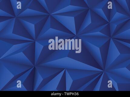 Abstract blue triangle polygon pattern luxury background vector illustration. Stock Vector