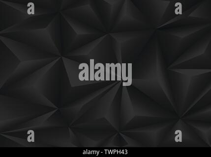 Abstract black triangle polygon pattern luxury background vector illustration. Stock Vector