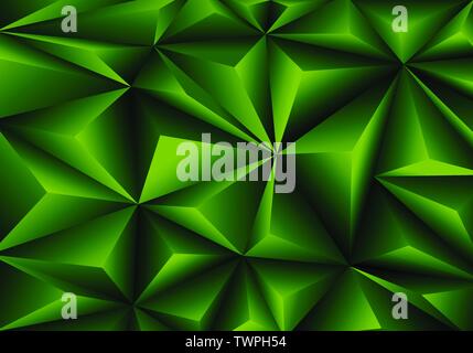 Abstract green triangle polygon pattern luxury background texture vector illustration. Stock Vector