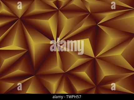 Abstract golden triangle polygon pattern luxury background texture vector illustration. Stock Vector