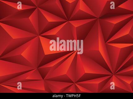Abstract red triangle polygon pattern background texture vector illustration. Stock Vector