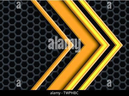 Abstract yellow grey arrow overlap with dark blank space design modern ...